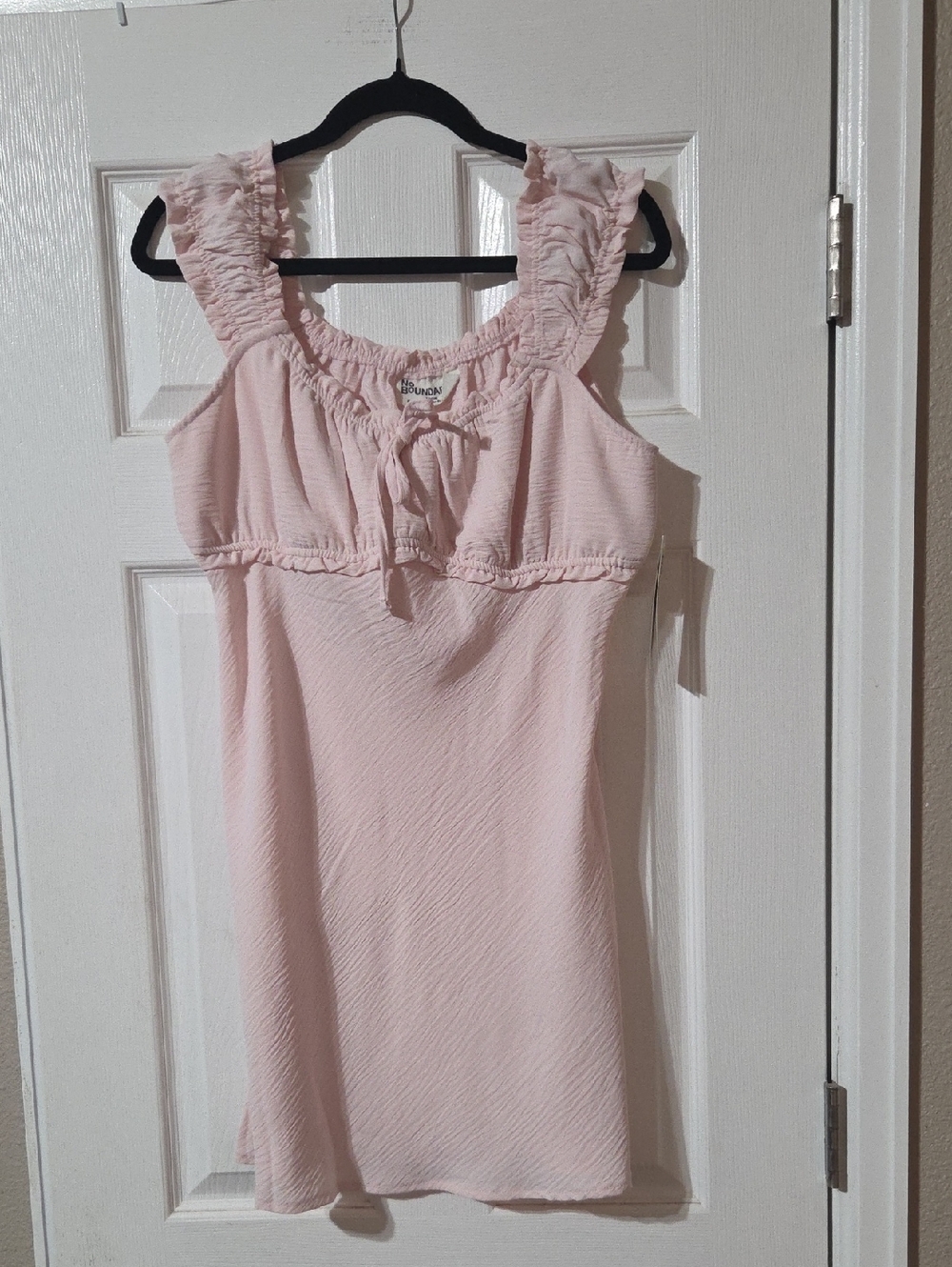 No Boundaries Light Pink Ruffle Strap Chemise Dress